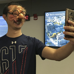 taking a selfie in a performance mask taking a selfie in a performance mask